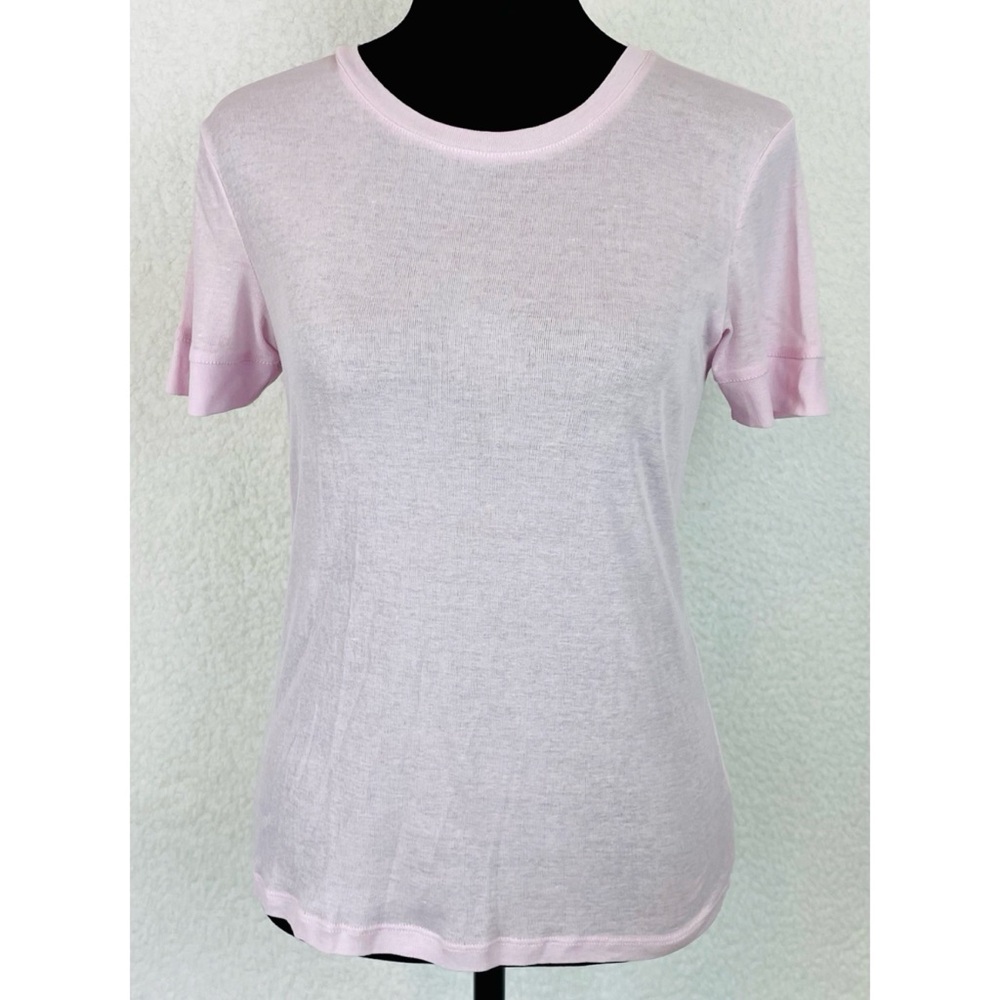 ZARA • Lavender/Lilac Semi-Sheer Stretch Knit Short Sleeve Tee, S